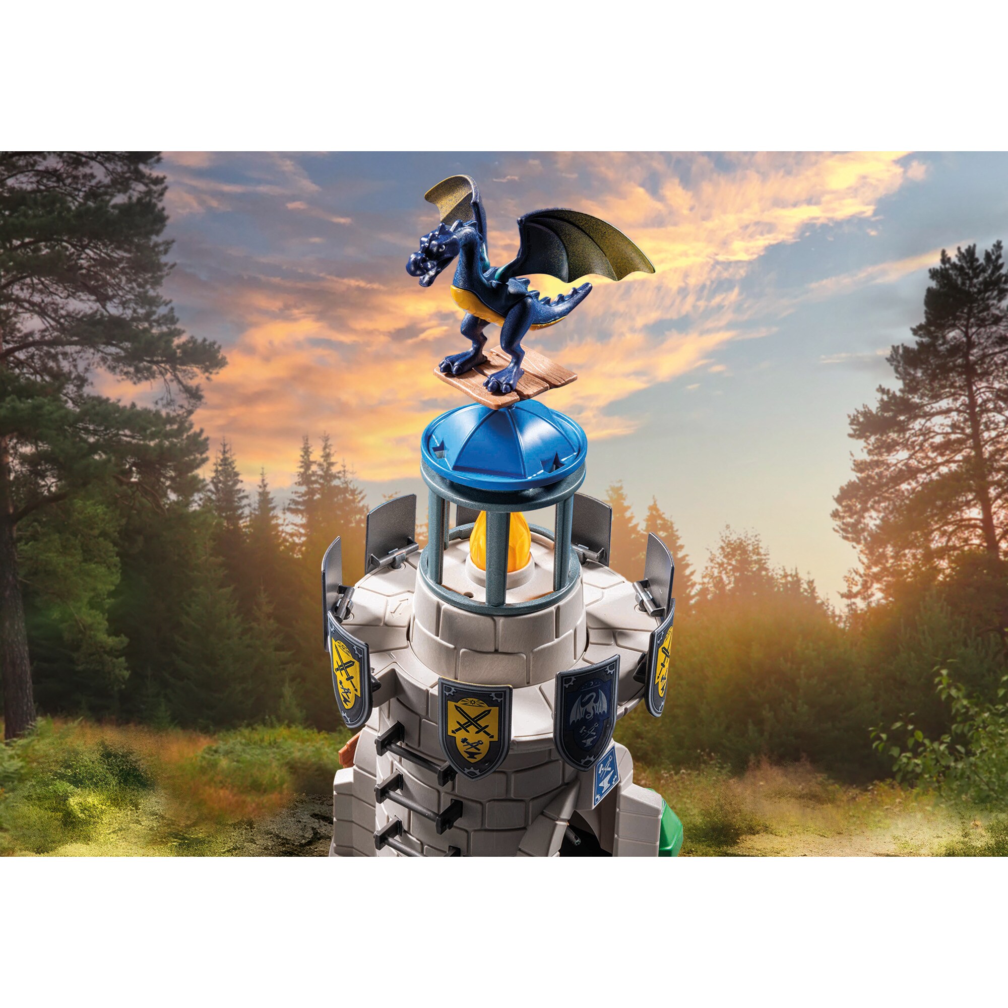 PLAYMOBIL Konstruktionsspielzeug Novelmore Ritterturm mit Schmied und Drache
