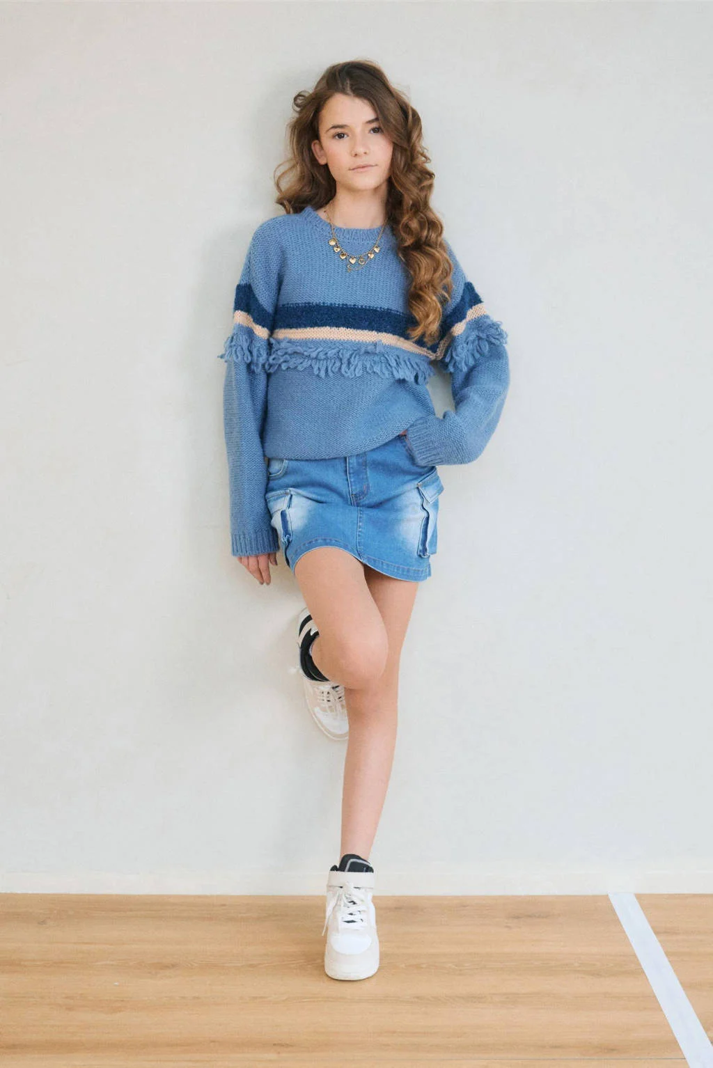 NoBell’ trui blauw gebreid
