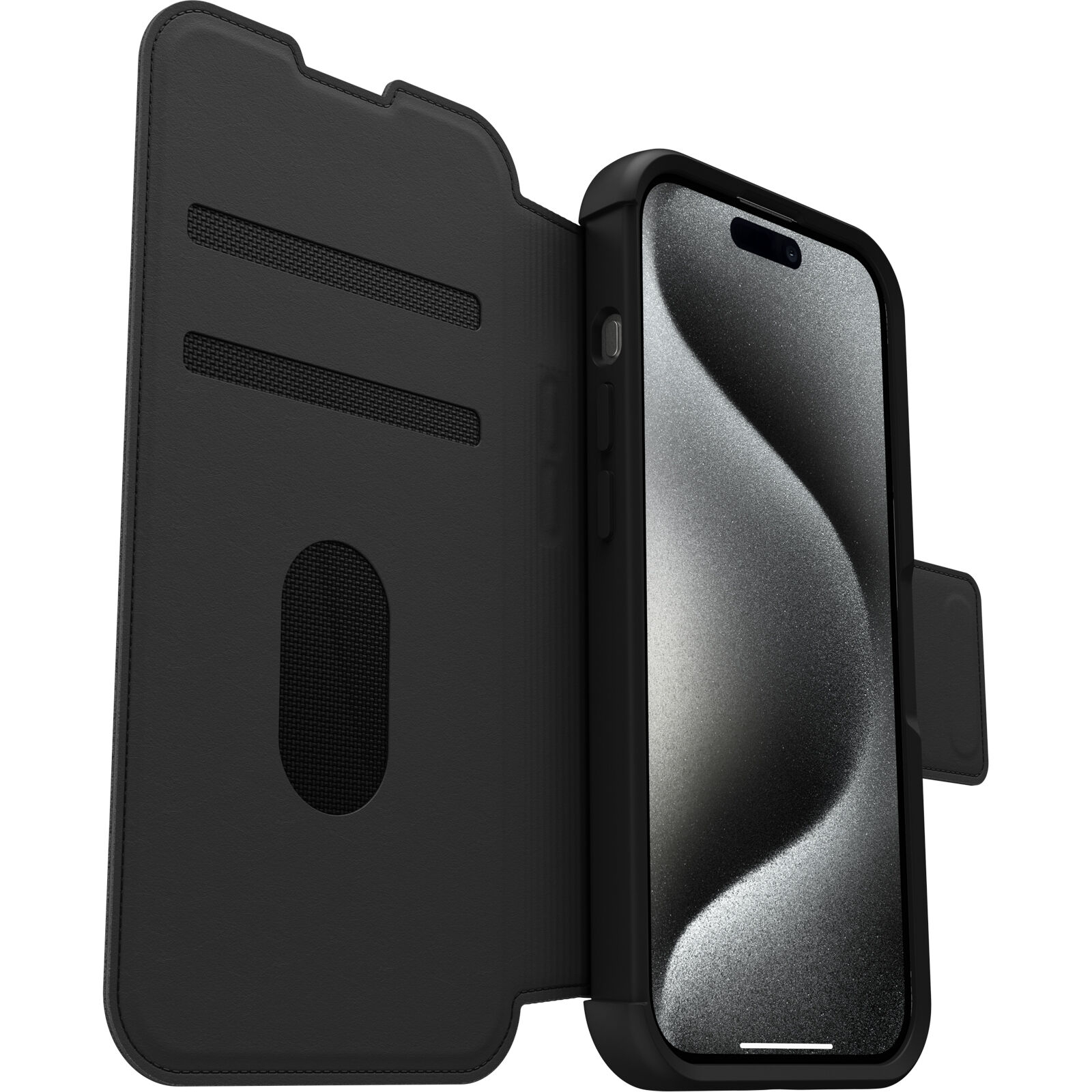 iPhone 15 Pro Max MagSafe Book Cover Tasche Strada Folio Series (77-93568) - Schwarz