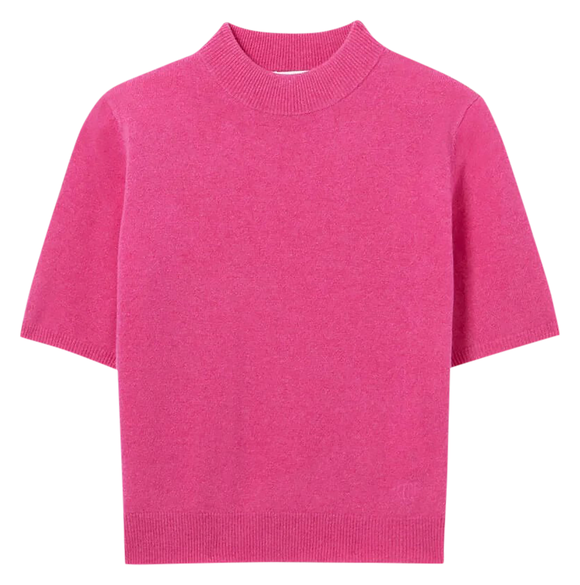 Pull manches courtes en laine | Rose