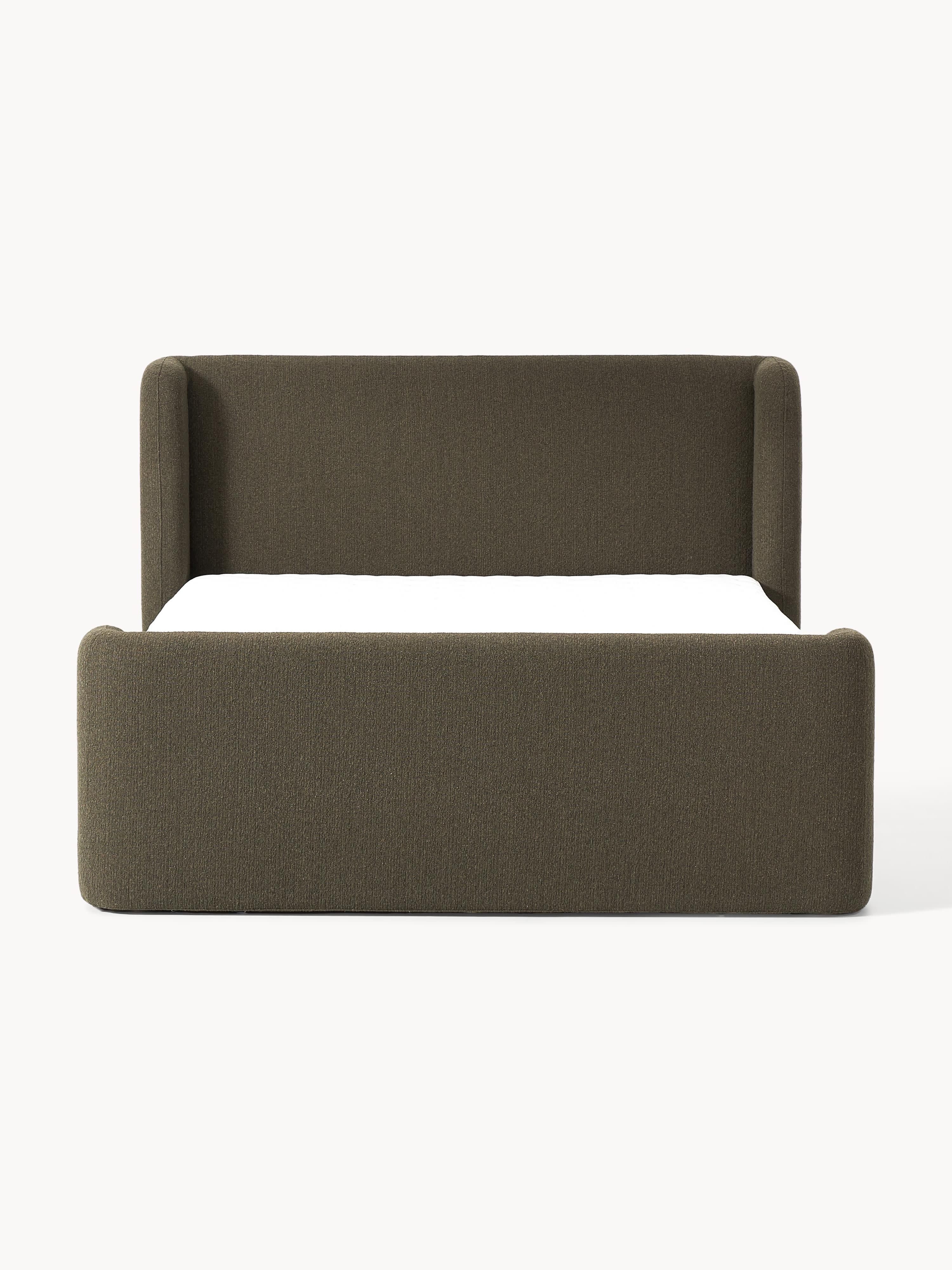 Bouclé boxspring bed Perla