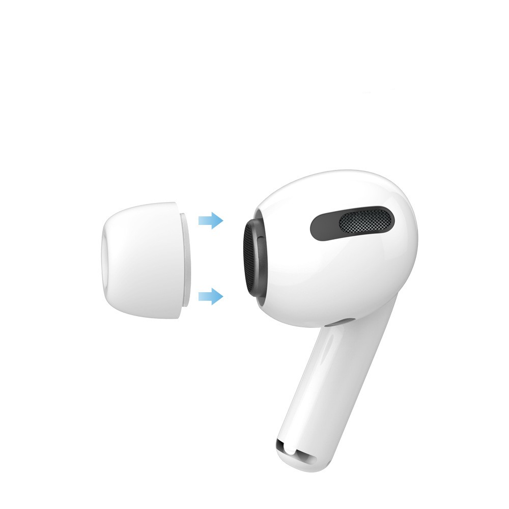 (6-tlg. Set) Gr. S/M/L Silikon Airpods Pro / Pro 2 Ohrpolster Rutschfeste Eartips - Weiss