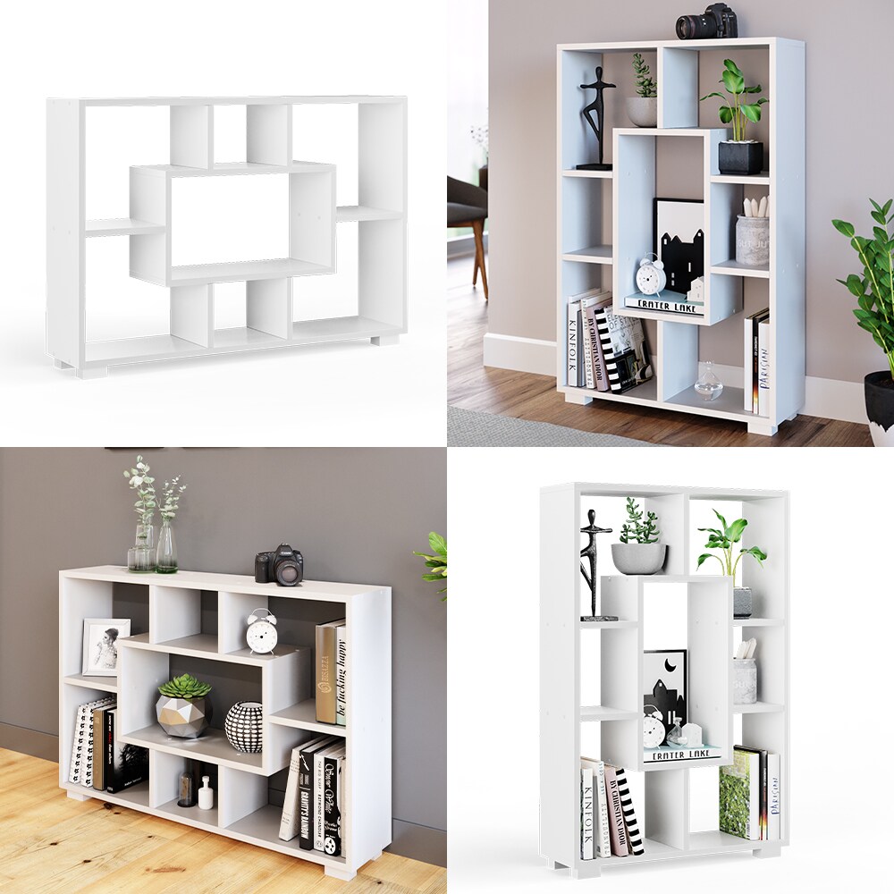 Vicco Raumteiler Domus 7 offene Fächer weiß Bücherregal Standregal Aktenregal