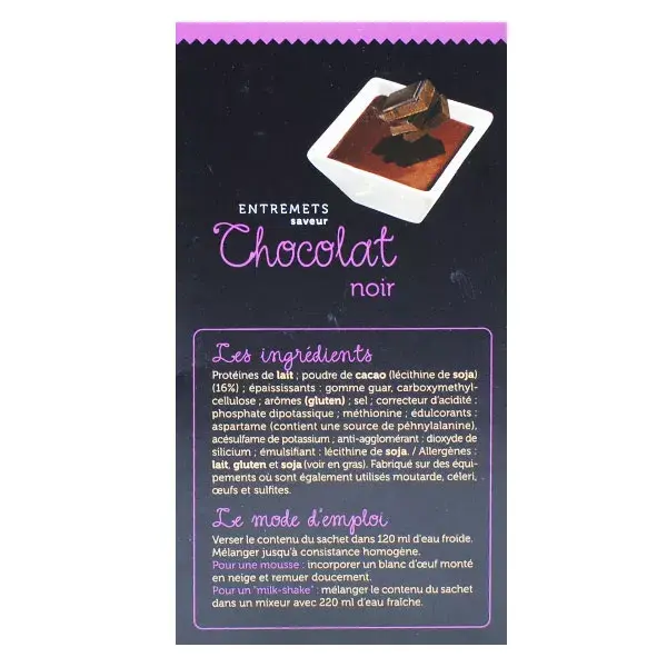 Sobremesa de chocolate amargo com alto teor de proteína Protifast, 7 sachês.