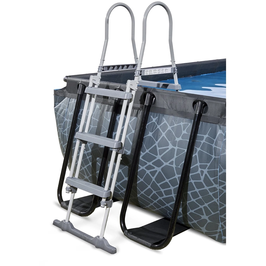 EXIT Pool Stone 540x250cm mit Abdeckung und Sandfilterpumpe, grau