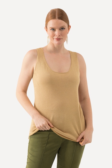 Stricktop, Metallic-Schimmer, Rundhals, ärmellos