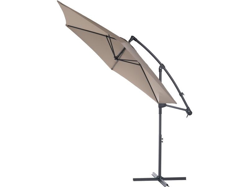 COCON Sonnenschirm TR-018 Ø 300 cm, hängend, Taupe Eleganter Ampelschirm für heisse Sommertage