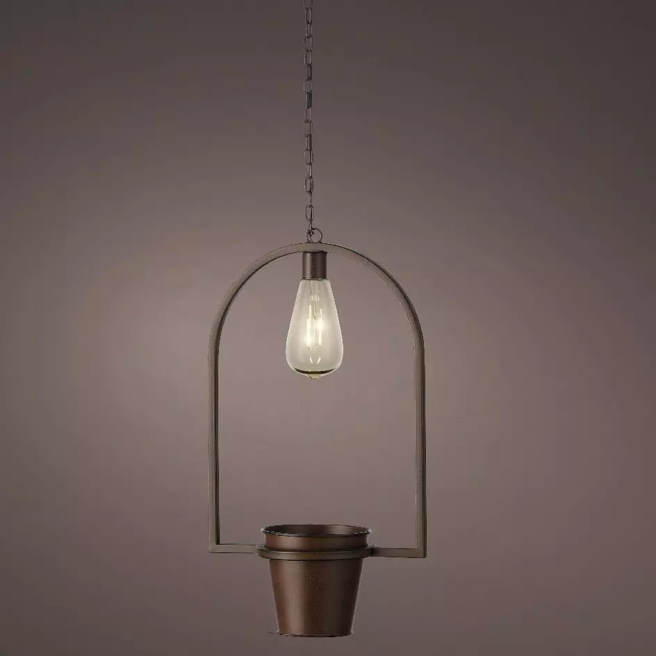 Cache-pot lumineux à suspendre (H102 cm) LED Melya - Marron