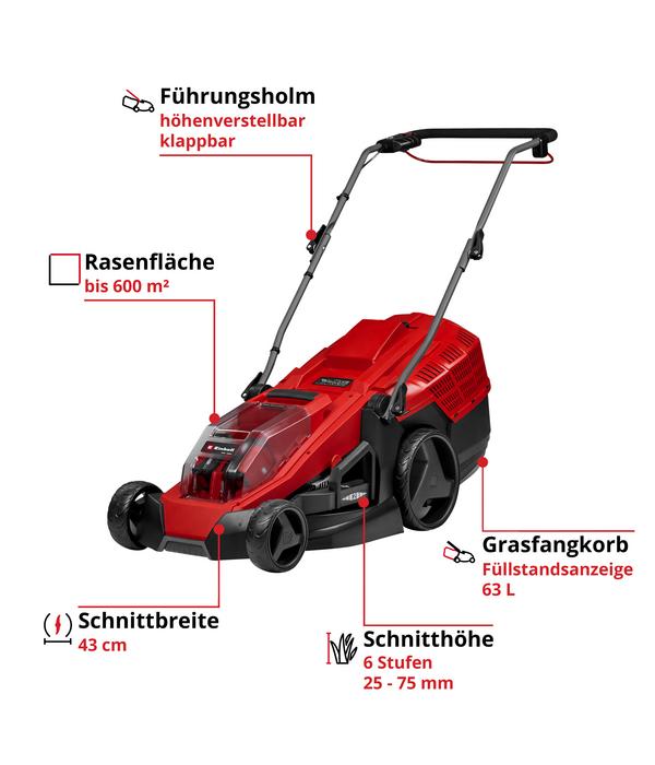 Einhell Akku-Rasenmäher GE-CM 36/43 Li M,