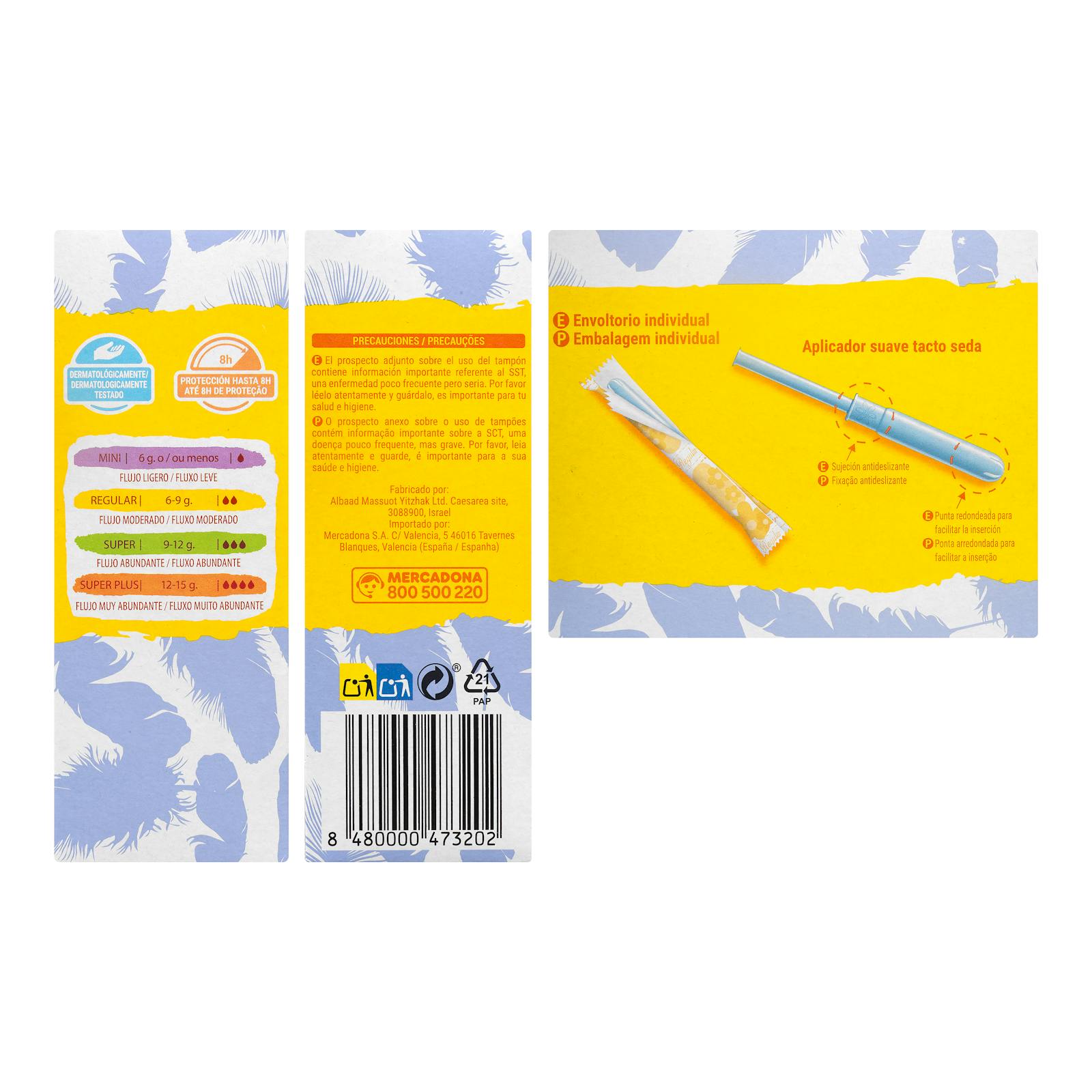 Tampons réguliers Deliplus avec applicateur souple