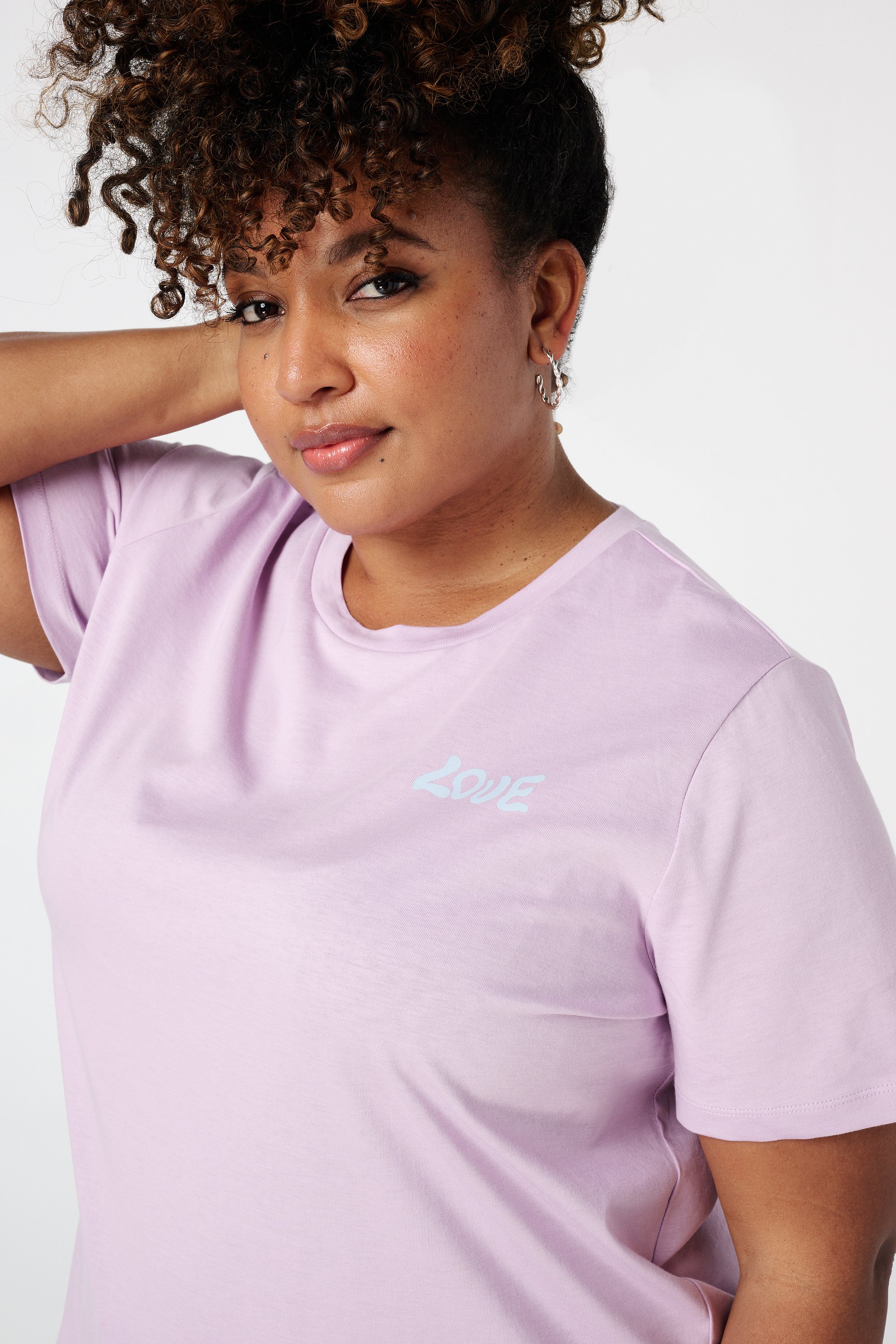 T-shirt met flowerprint Lila
