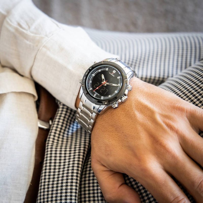 Montre Homme NAVIFORCE bracelet Acier Argenté