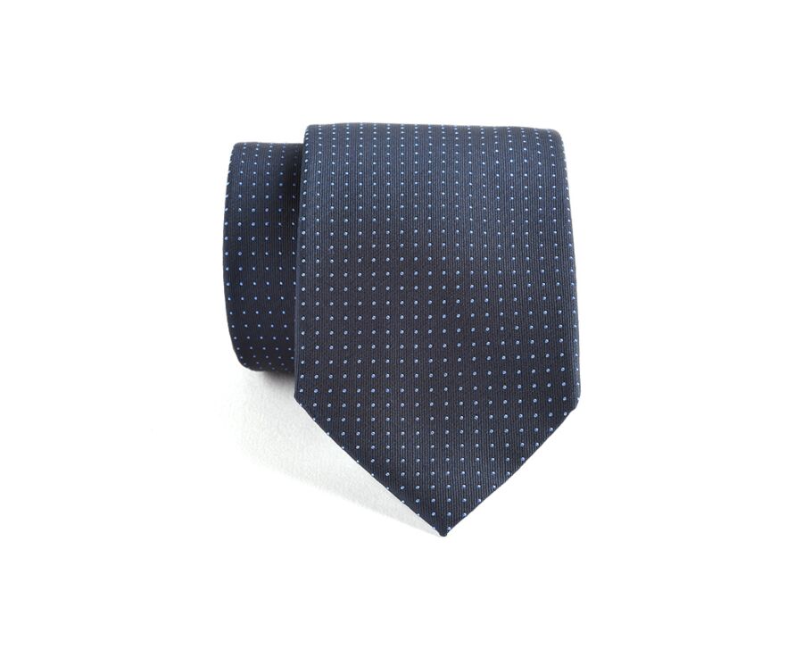 Cravate en soie Marine Micro Pois Bleu Royal