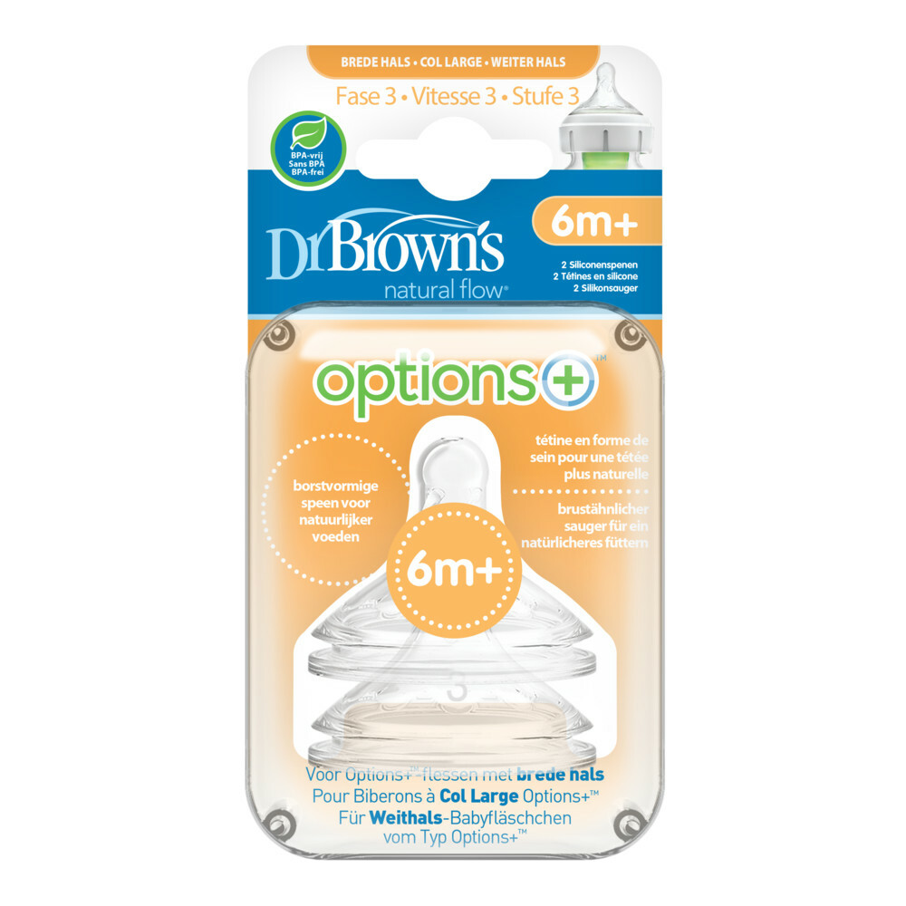 Dr. Browns Flesspeen Options+ Brede Hals Fase 32 stuks