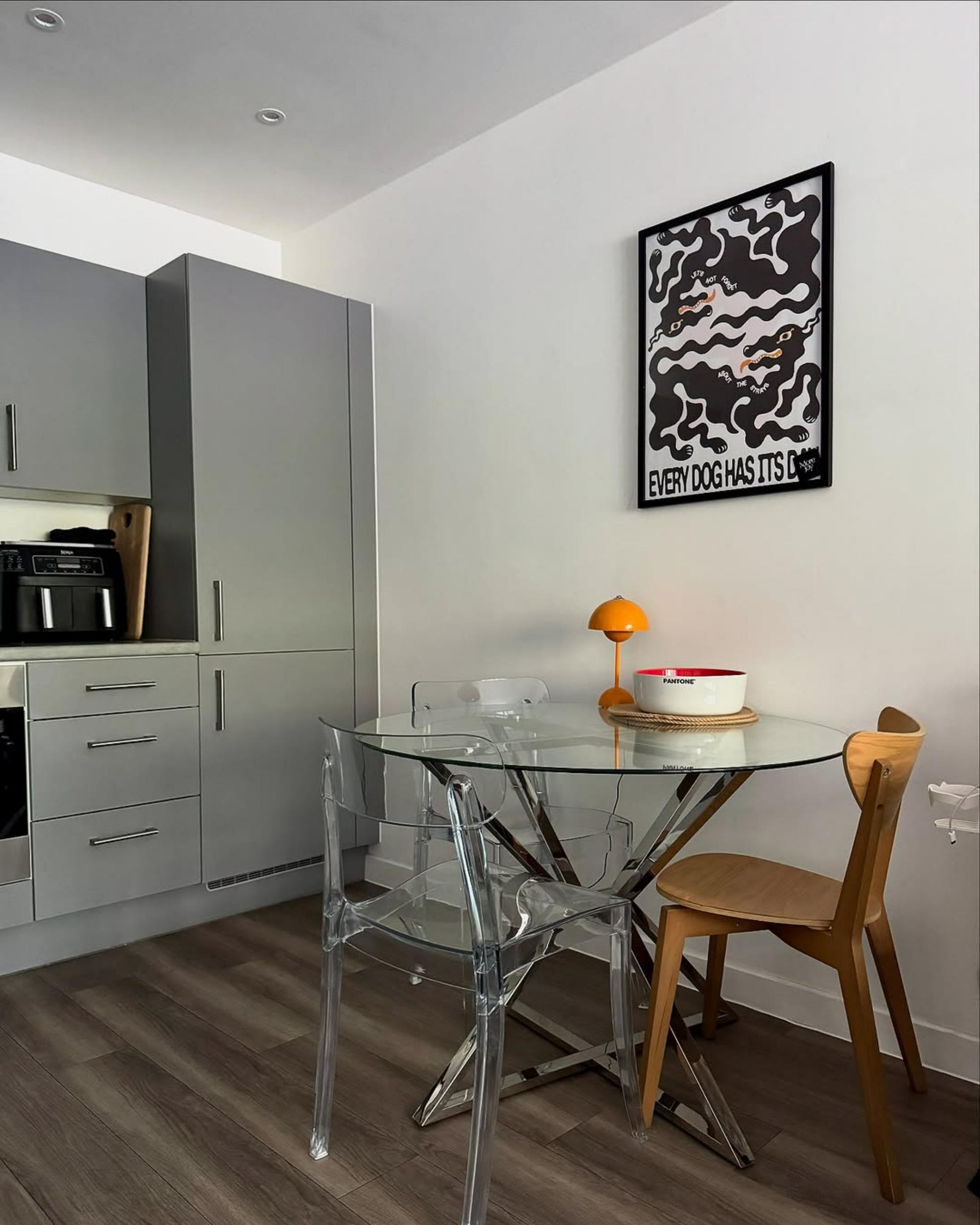 Eettafel BOSCO Zilver 105 cm Veiligheidsglas 105 cm