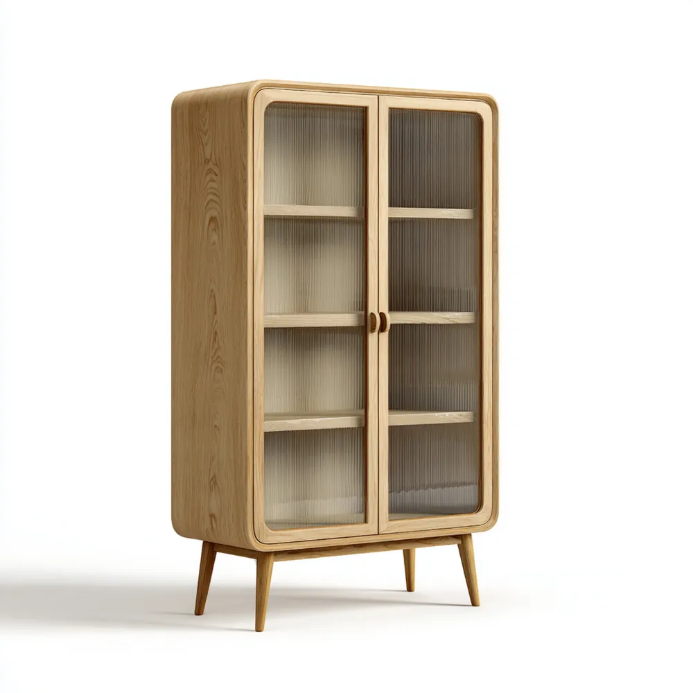 Dekoschrank Holz 180x90x40 cm - Eiche - Moderner Stil
