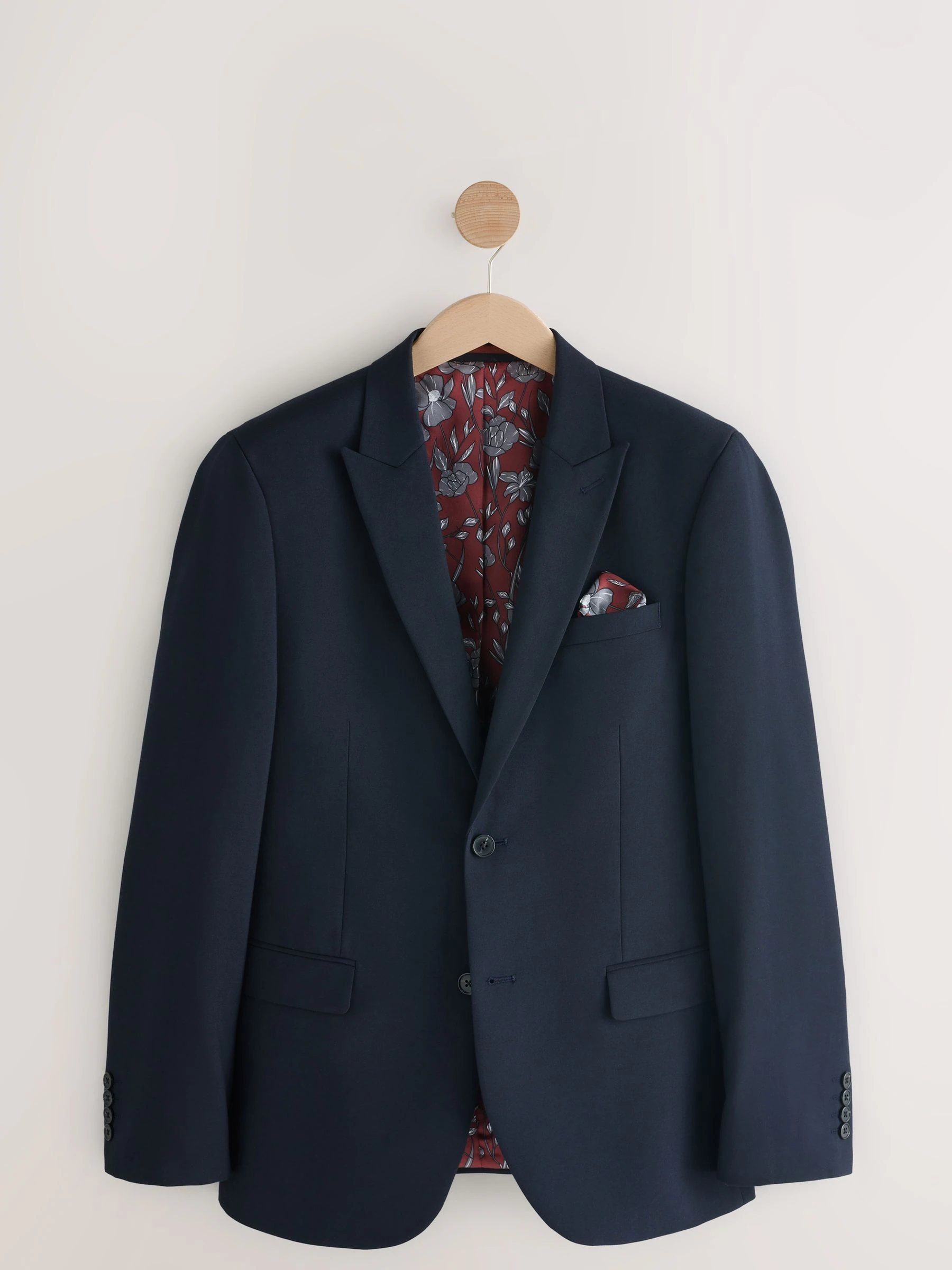 Donkerblauw - Slim Fit - Kostuum met twee knopen: colbert