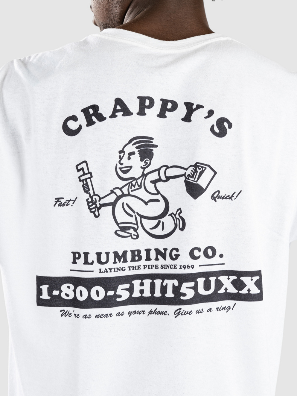 A.LAB Crappy's Plumbing Co. T-Shirt white