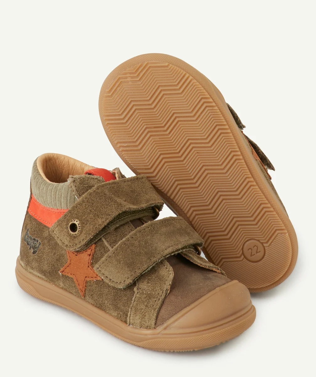 BOPYBASKETS MONTANTES À SCRATCH KAKI BÉBÉ GARÇON