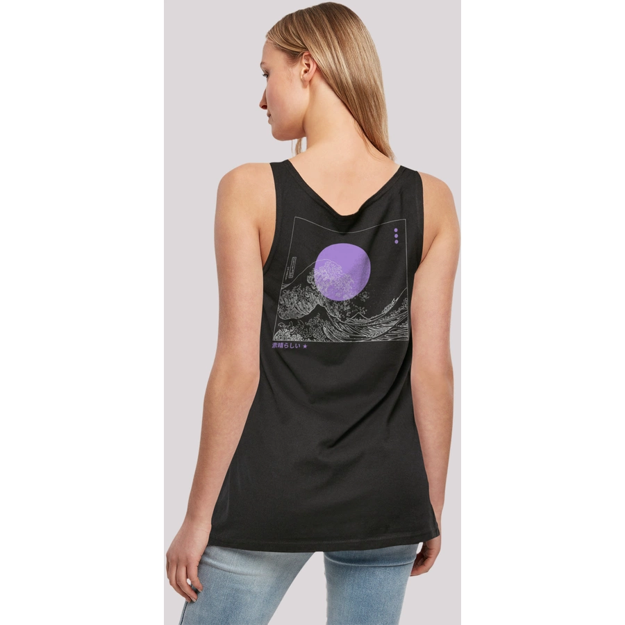 F4NT4STIC Ladies Tanktop Kanagawa Welle schwarz