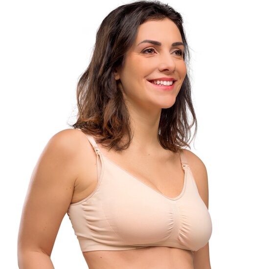 Soutien-gorge d'allaitement rembourré sans coutures   Beige        S   de               Carriwell