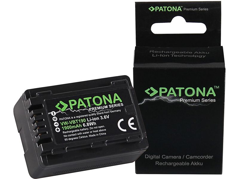 Patona Digitalkamera-Akku Premium VBT190 Für Panasonic Camcorder