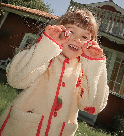 Flöss Fleecejacke - Strawberry - Soft White Berry