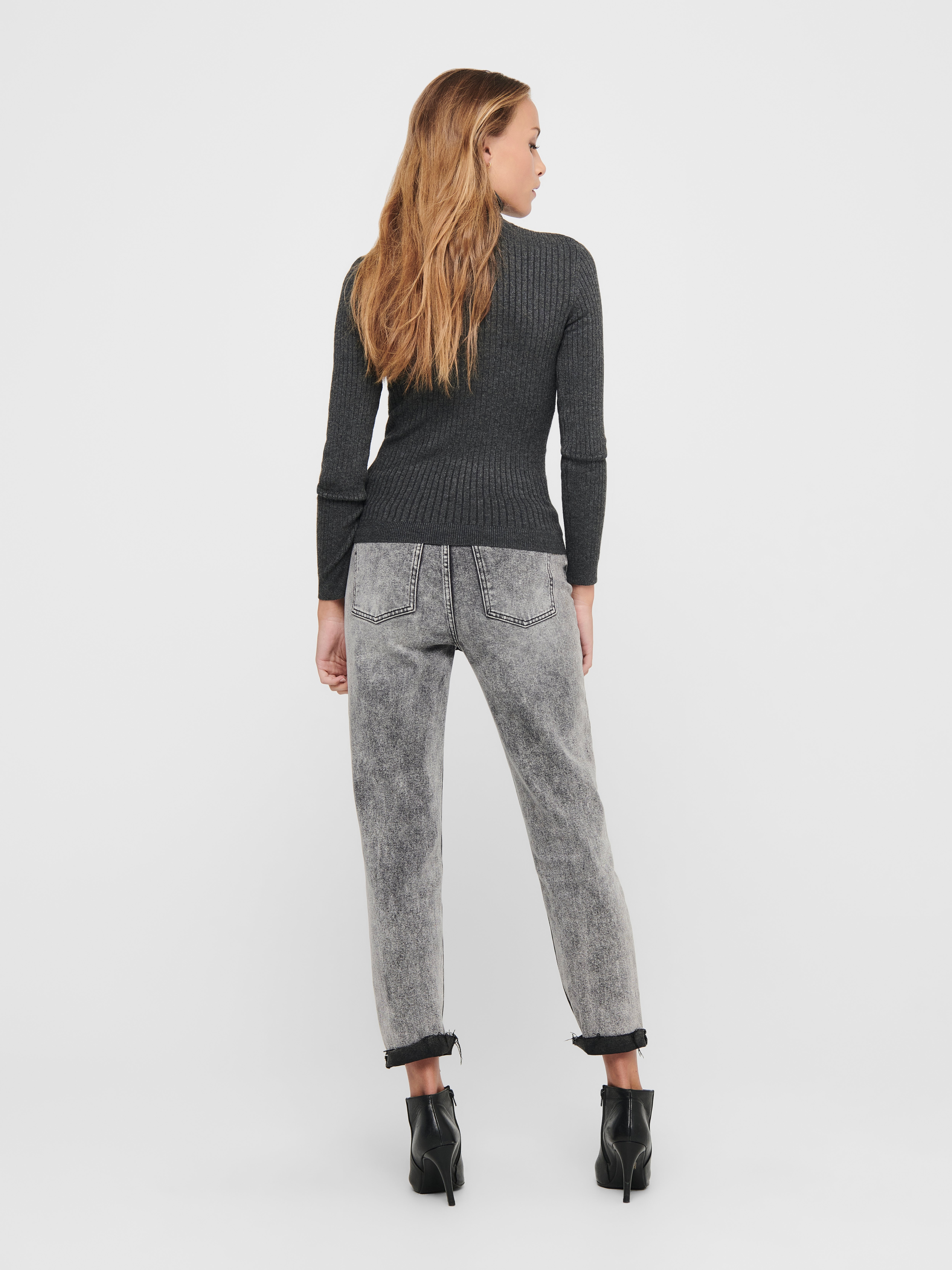 ONLKAROL Strickpullover Dark Grey Melange
