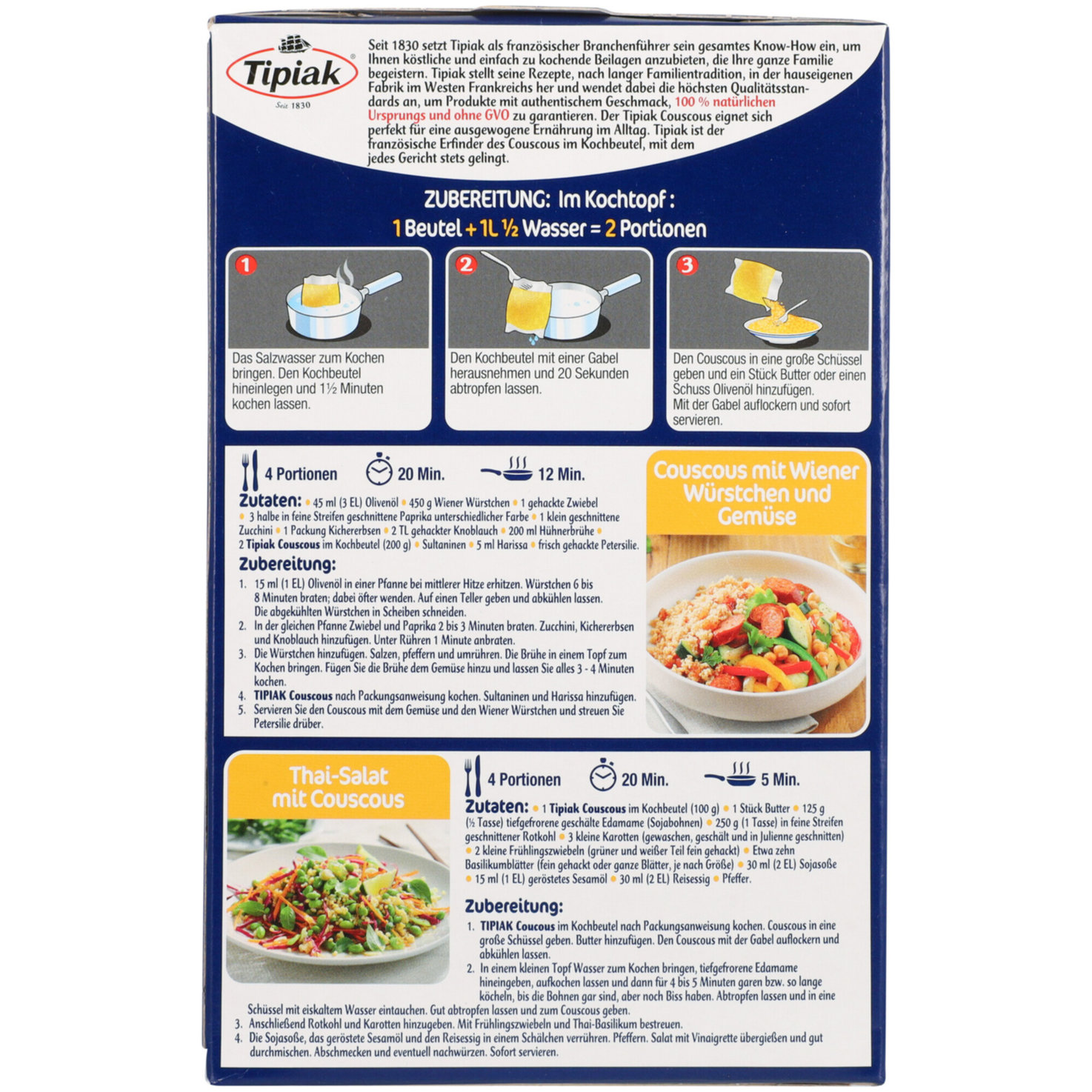 Tipiak Couscous im Kochbeutel 4x100g