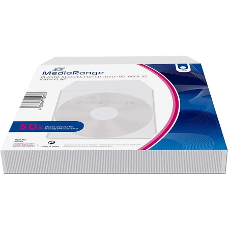 MediaRange 50 CD DVD Sleeve Hüllen Plastikhüllen Folienhüllen