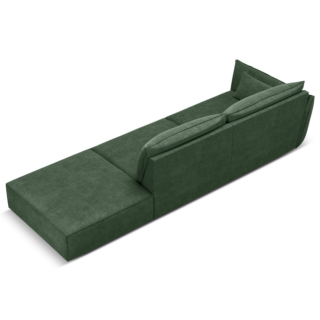 Mazzini Sofas Canapé gauche Vanda 4 Places vert bouteille - 286x100x85 cm
