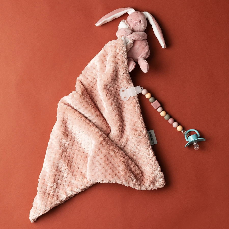 Nattou Lapidou Kuscheltuch Decke altes rosa pineapple