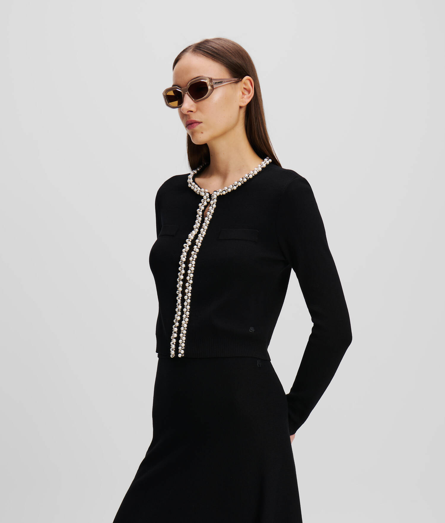 CARDIGAN À PERLES KARL ESSENTIAL