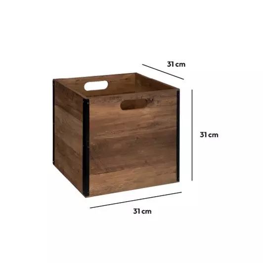 Boite de rangement (31 x 31 x 31 cm) Mano Bois foncé