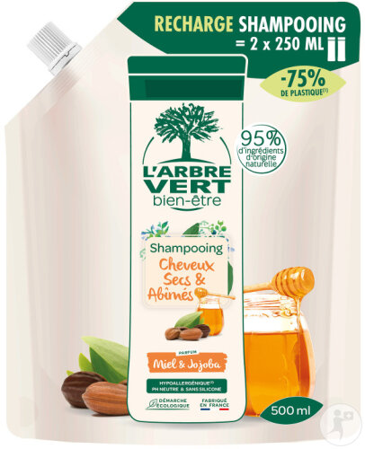 L’Arbre Vert Shampoing Nutrition Cheveux Secs Et Abîmes Recharge 500ml