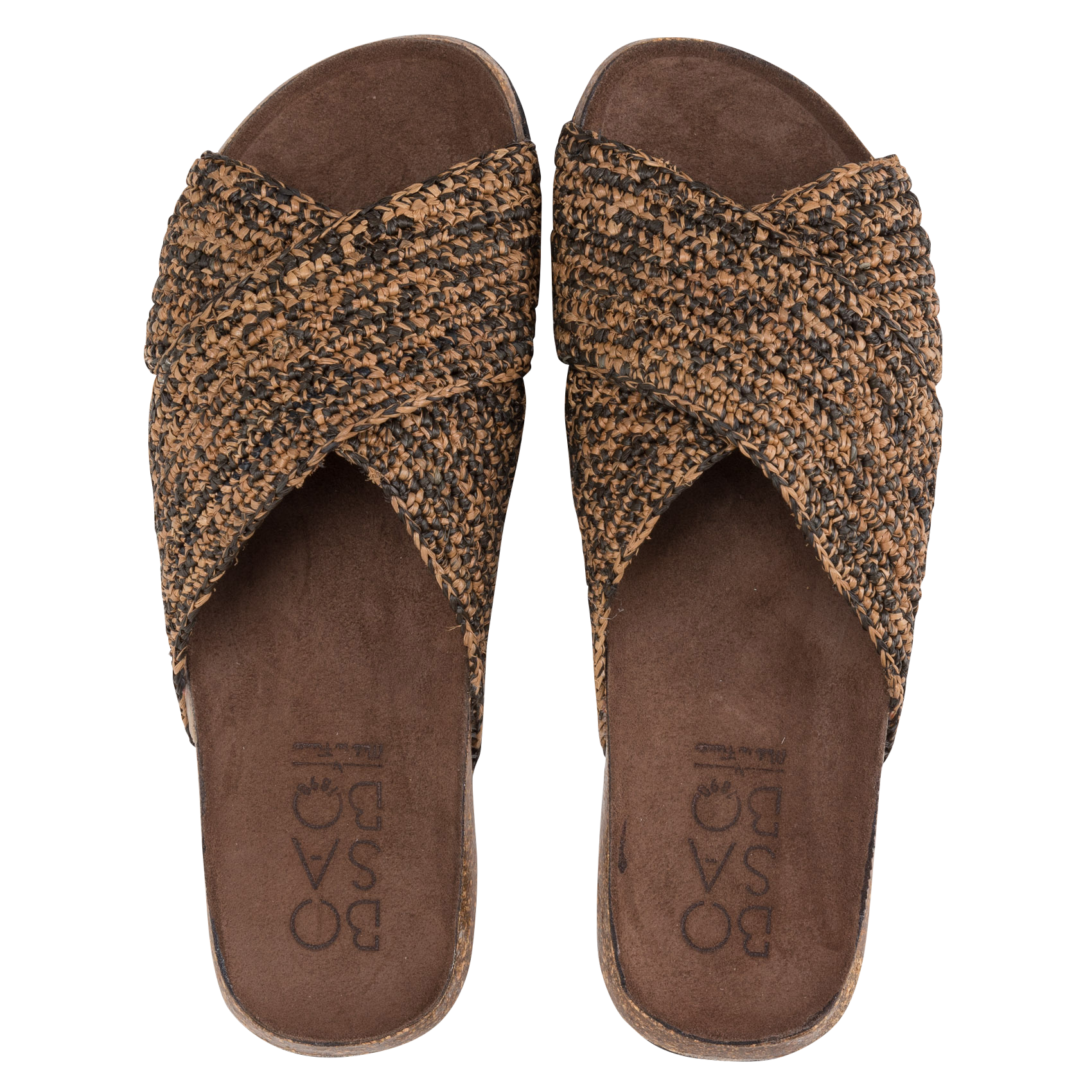 LIZZIE - Sandales plates en Raphia| Marron