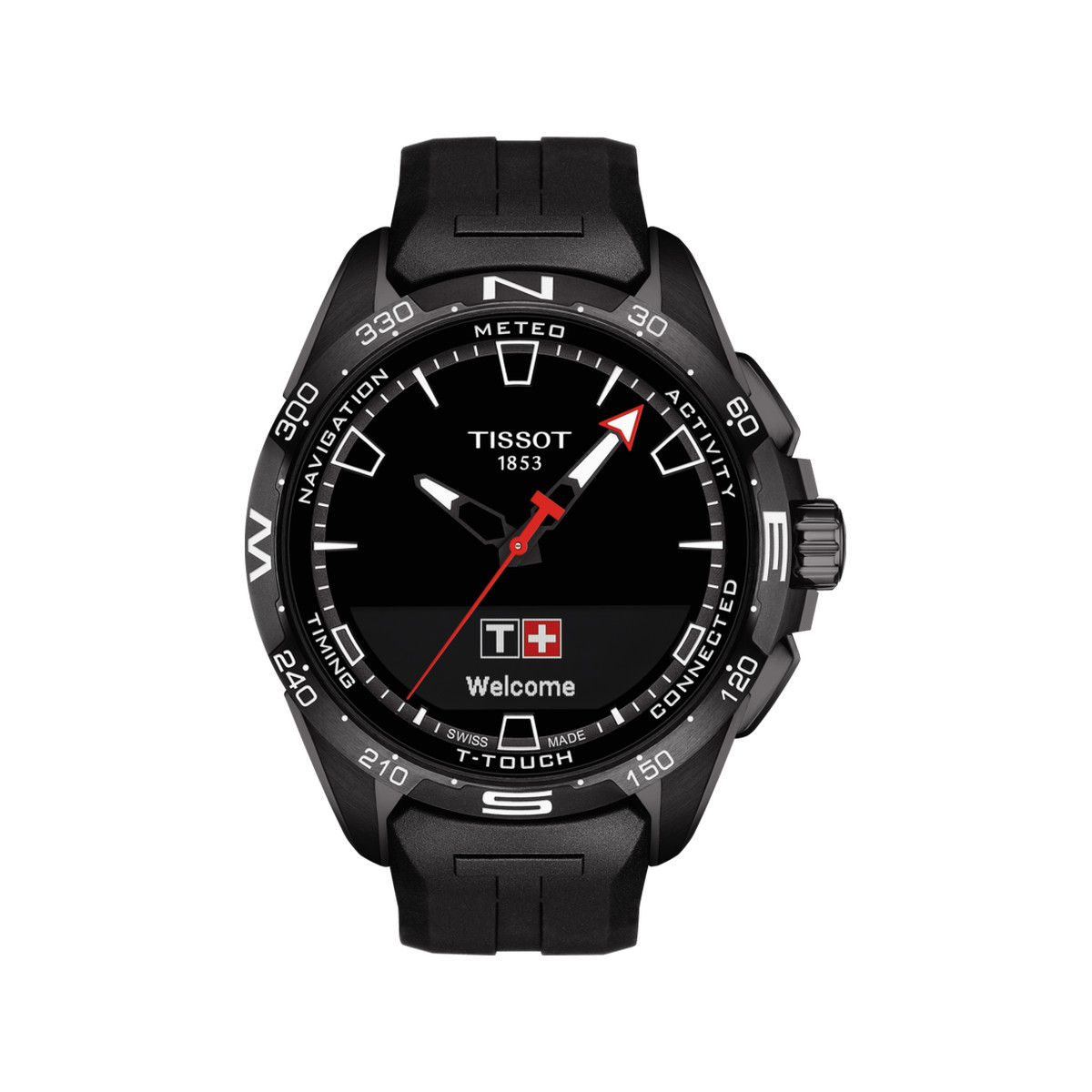 Montre Tissot homme titane bracelet caoutchouc noir