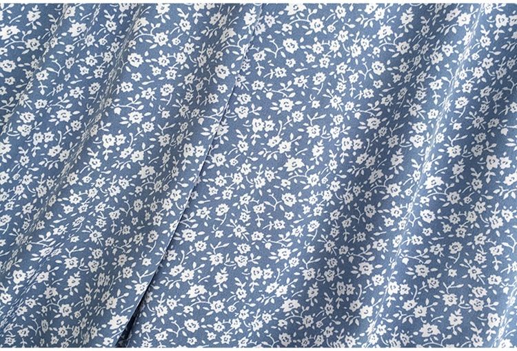 Dudu - Set: Blouse met korte mouwen en bloemenprint + Midi A-lijn rok