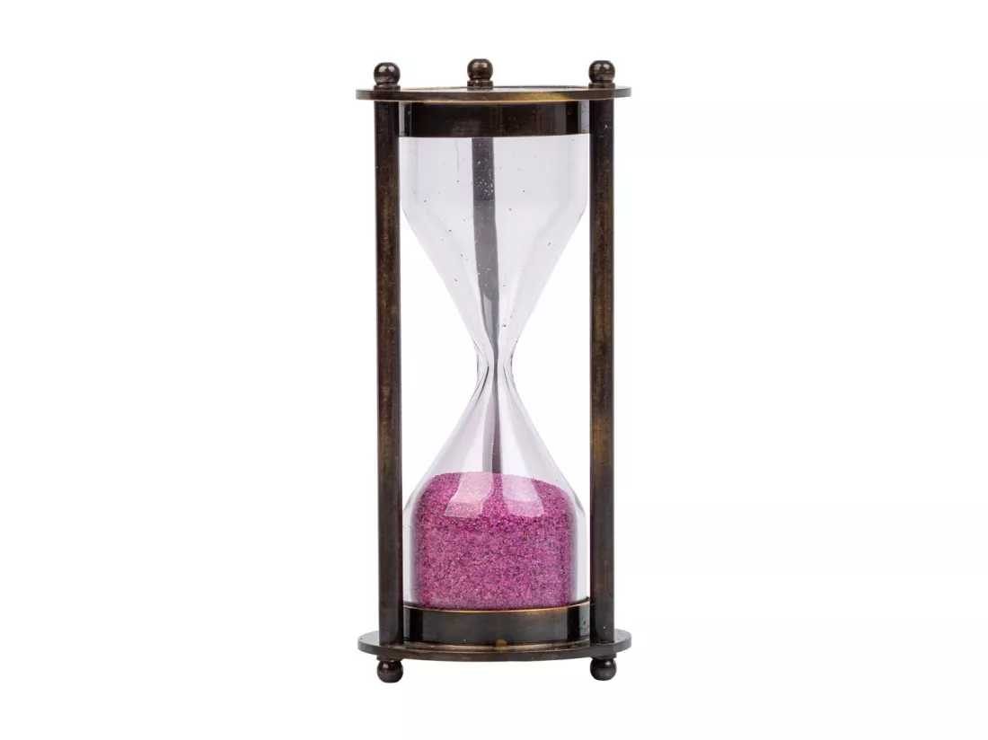 Sablier 1 minute en métal marron d5x10h