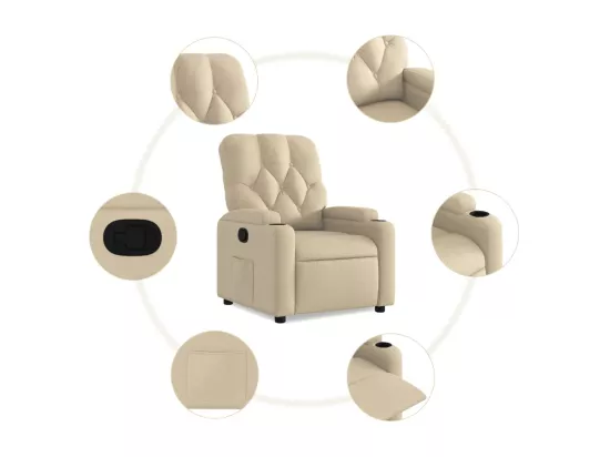 Fauteuil inclinable Crème Tissu
