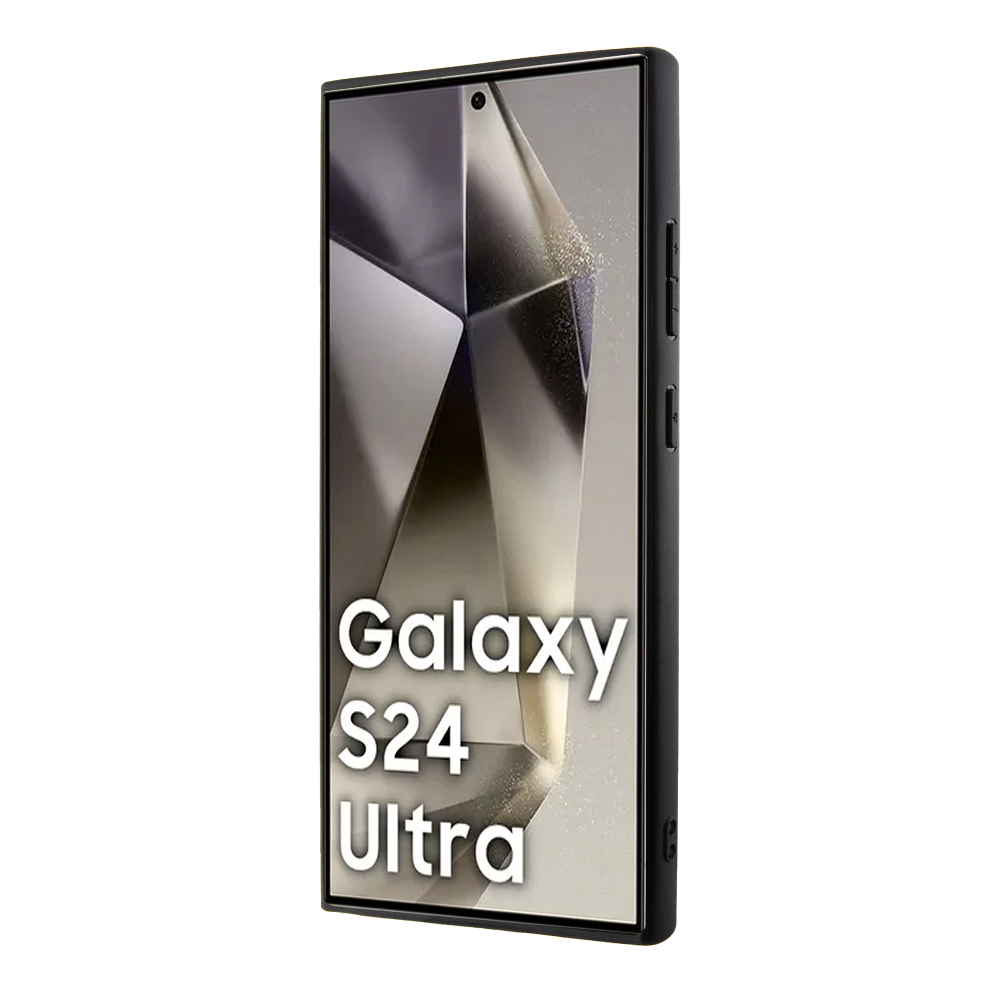 Samsung Galaxy S24 Ultra Leder Hardcase Hülle Crossing Lines Pattern (BMHCS24L23RCGPK) - Schwarz