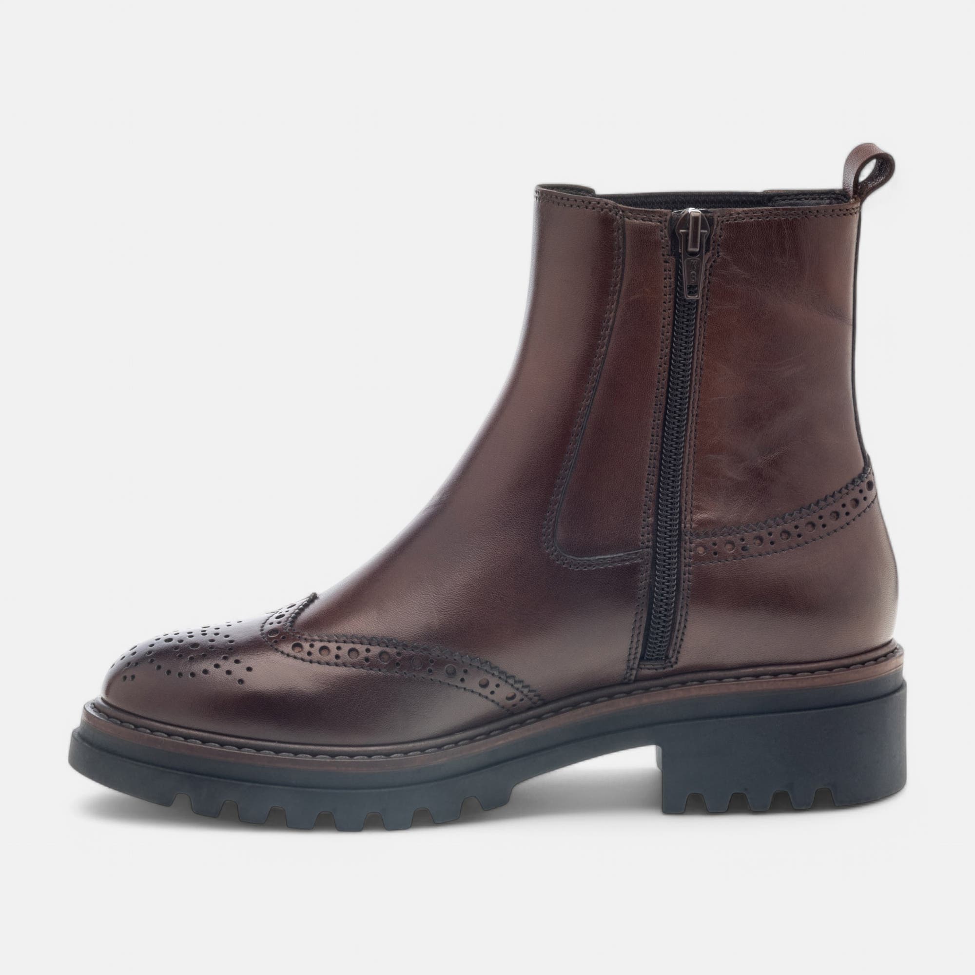 Boots chelsea Femme en cuir marron
