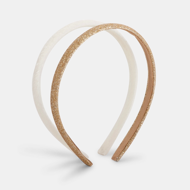 Serre-tête fins (lot de 2) blanc fille