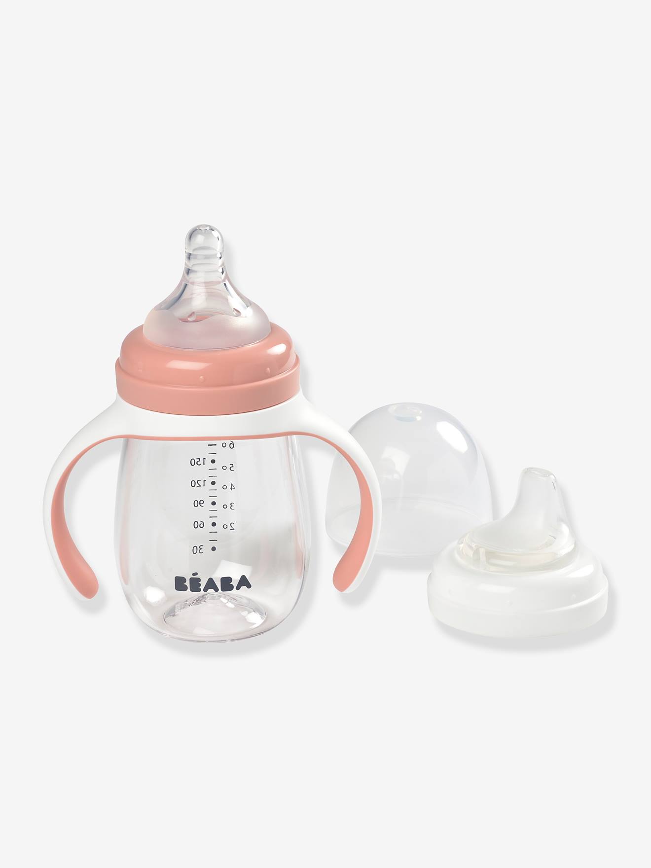 Garrafa de Treinamento 2 em 1 BEABA (210 ml) Média Azul Lisa