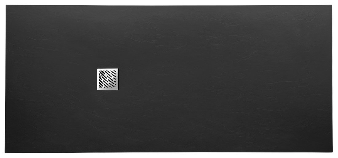 Gelco Mitia rechthoekige douchebak stone-look 160x90cm zwart