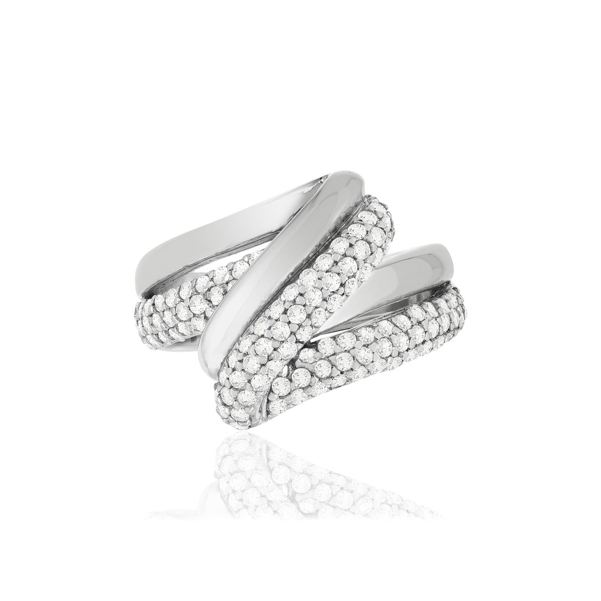 Bague argent 925 volute zirconias