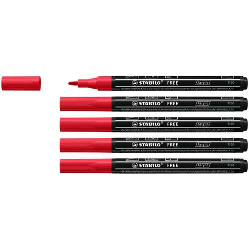 STABILO® FREE Acrylic Acrylmarker 5er-Packs