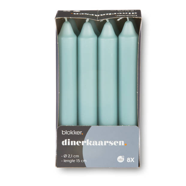 Blokker Dinerkaars - 8 stuks - 15 cm - Mintgroen