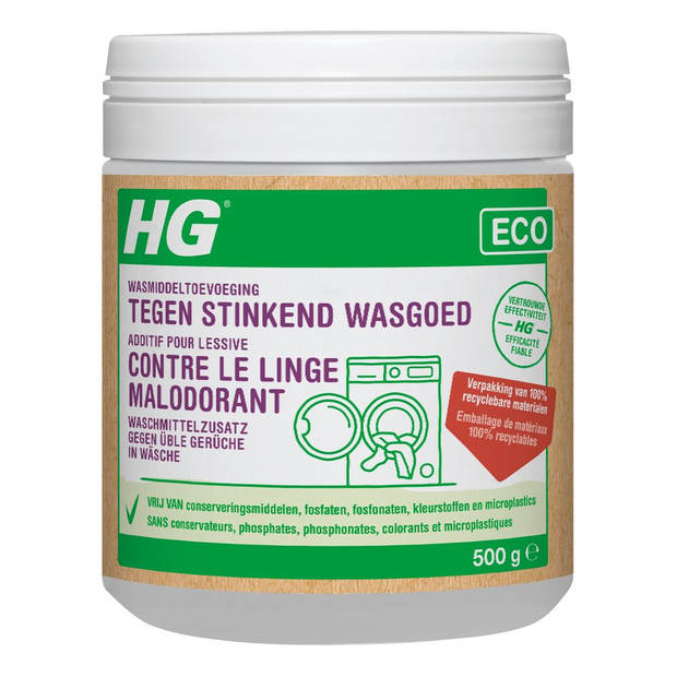 HG eco wasmiddeltoevoeging tegen stinkend wasgoed
