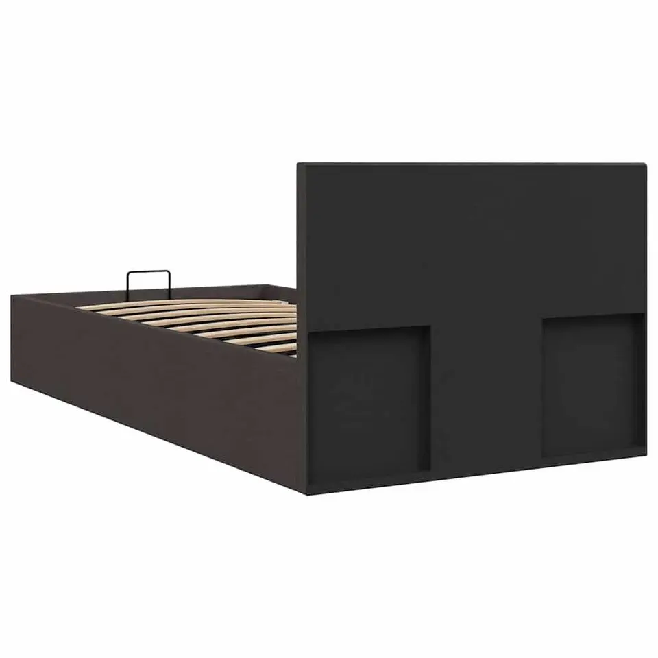 vidaXL - Bed met opbergruimte - Hydraulische - Donkergrijs - Stof - 100x200 cm